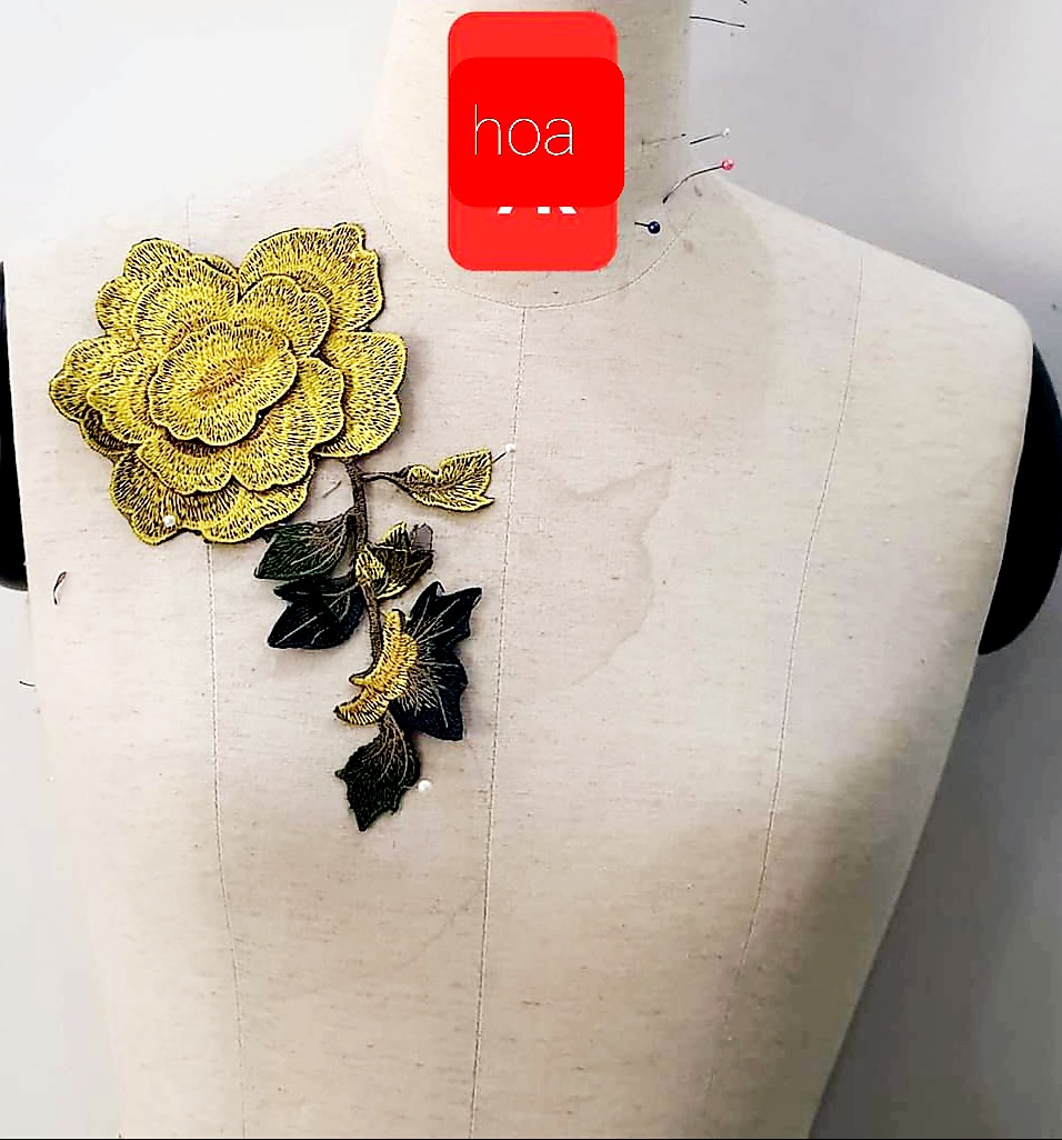 Hoa thêu trang trí may lên áo