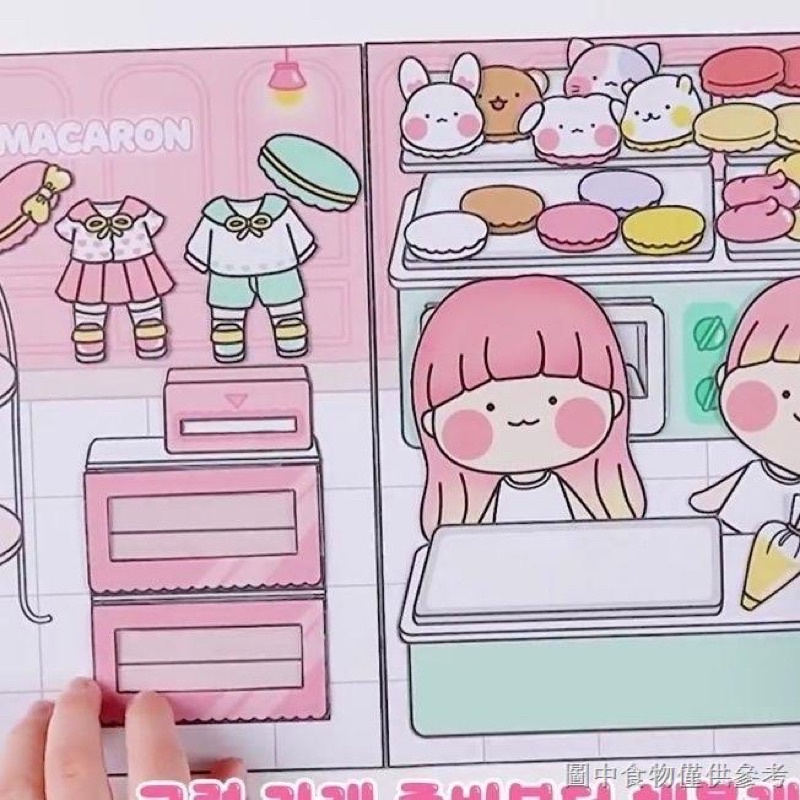 Búp bê giấy cùng làm bánh macaron