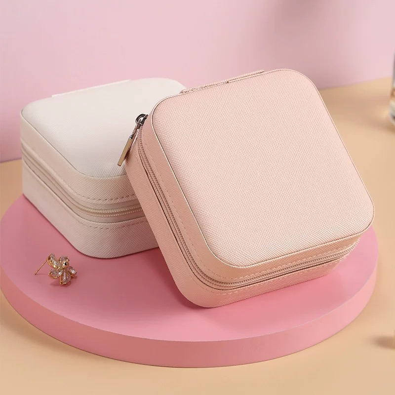 Hộp Đựng Trang Sức  Son Phấn Du Lịch Mini Bọc Da Cao Cấp