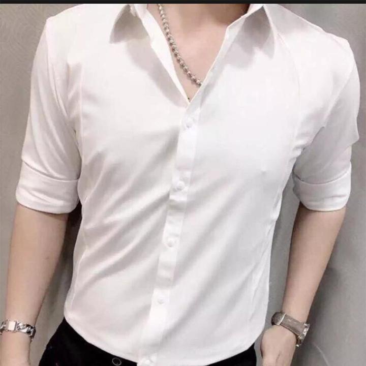 Áo Sơ Mi Đen Chất Lụa Mềm Mịn