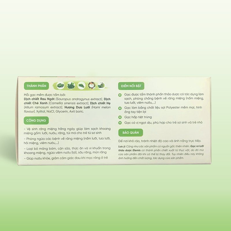 Gạc rơ lưỡi thảo dược Elemis - Dk pharma