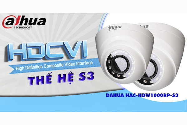 Camera HDCVI Dahua 1MP  DH-HAC-HDW1000MP-S3