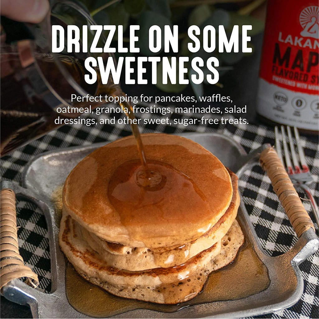 Syrup Lá Phong Không Đường Lakanto Maple Syrup With Monkfruit ( Eat Clean , Keto ,Gymer, Ăn Kiêng )