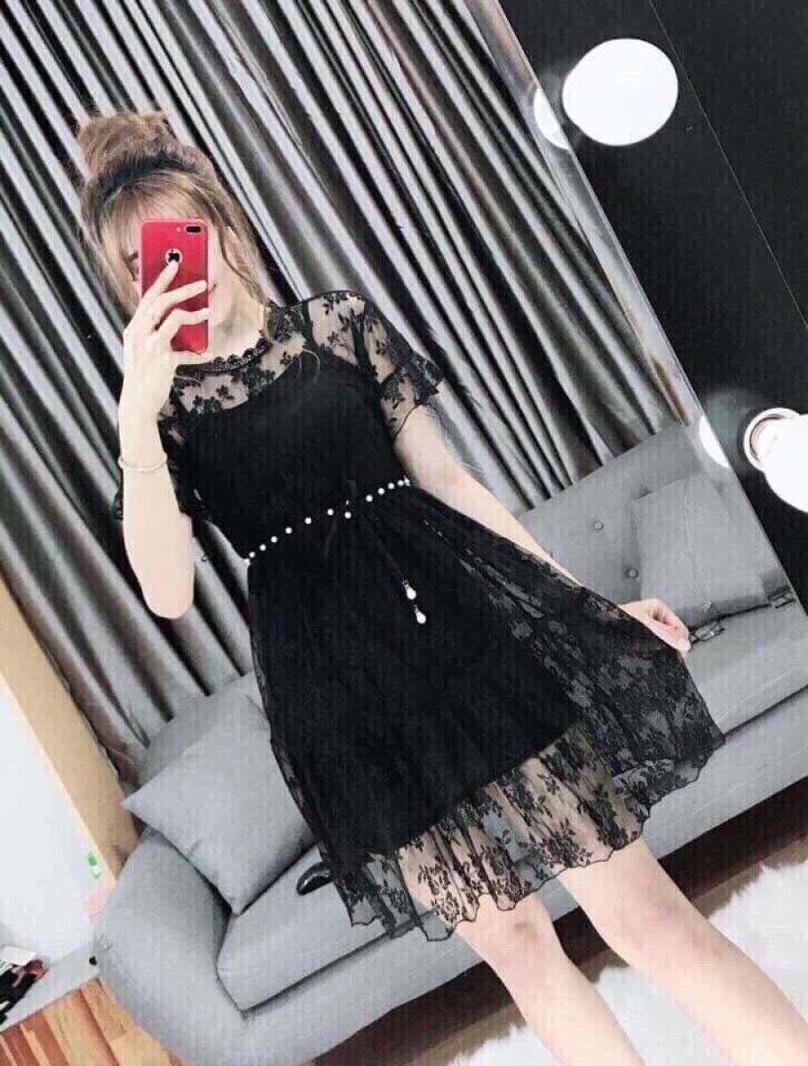 ĐẦM XÒE REN PHỐI LƯỚI HM12