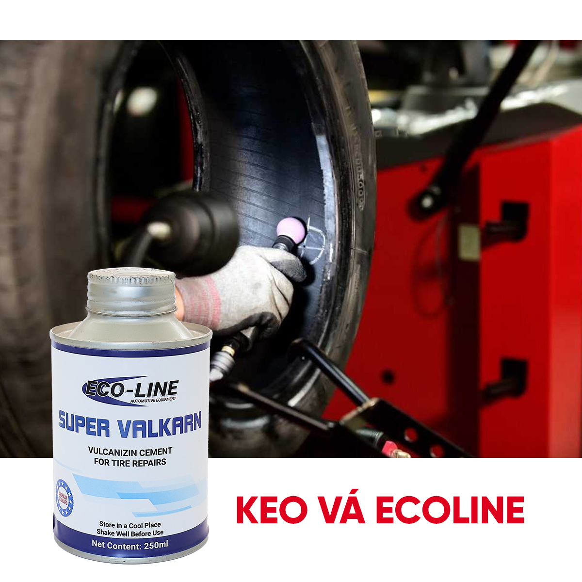 Lọ keo vá săm lốp Ecoline (125ml/250ml) - tiêu chuẩn Mỹ
