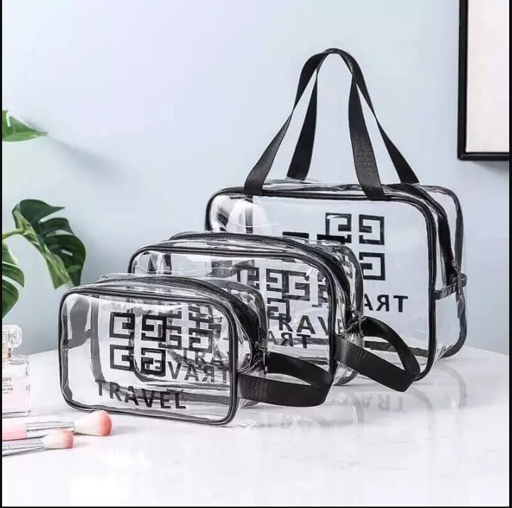 [SIÊU BỀN] - COMBO 3 TÚI ĐỰNG MỸ PHẨM, VẬT DỤNG CÁ NHÂN SIZE LỚN VỚI CHẤT LIỆU NHỰA TRONG SUỐT CAO CẤP CHỐNG THẤM NƯỚC, BÁM BẨN CỰC TỐT