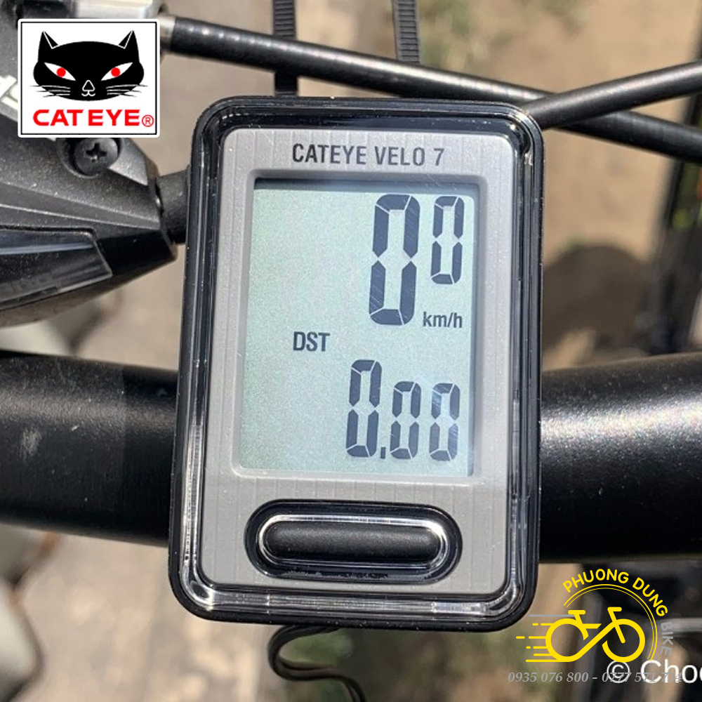 Đồng hồ đo tốc độ xe đạp có dây CATEYE VELO 7 CC-VL520