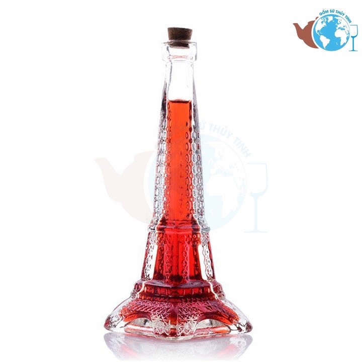 Bình thuỷ tinh Tháp EIFFEL Nhí nút gỗ bình đựng rượu bình trang trí tháp nhỏ nhất trang trí