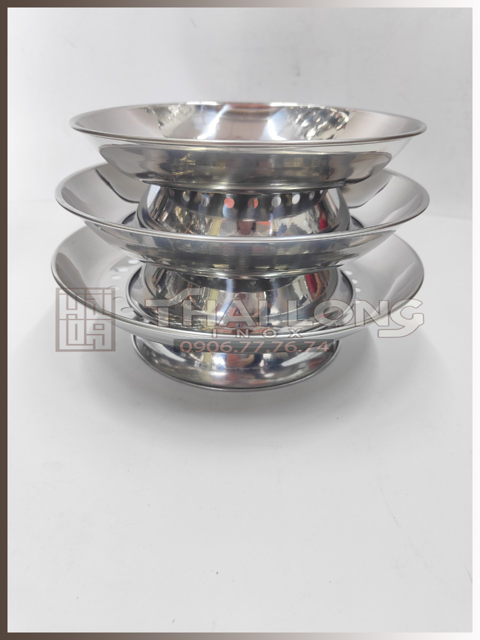 Dĩa Hấp / Xửng Hấp Inox Có Chân Cách Thủy TC [Có sẵn] [Ảnh thật]