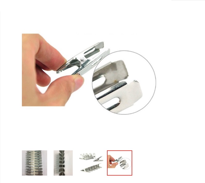Vỉ 20 kẹp quần áo inox cao cấp