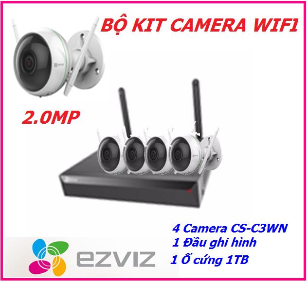 Bộ kít 4 camera ip wifi ezviz 2.0mp cs-c3wn