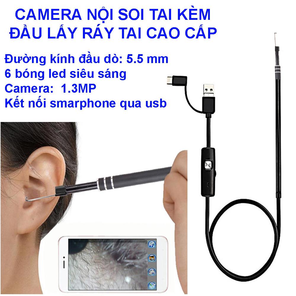 Camera Nội Soi Tai Siêu Nét Đi Kèm Bộ Đầu Lấy Ráy CHỌN NGAY Camera Nội Soi Tai Siêu Nét Đi Kèm Bộ Đầu Lấy Ráy, Soi Tai Mũi chuyên nghiệp, Model GGY-55, Giảm sốc 50%, Bảo hành 1 đổi 1 trên Toàn Quốc