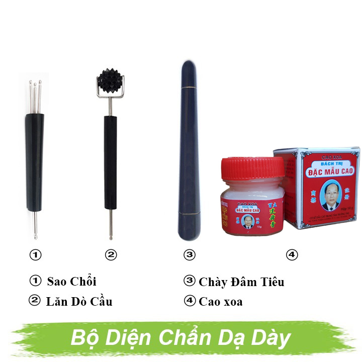 Bộ Dụng Cụ Diện Chẩn Dạ Dày - 4 Món (Sao Chổi, Dò Cầu, Chày Đâm Tiêu, Cao Xoa)