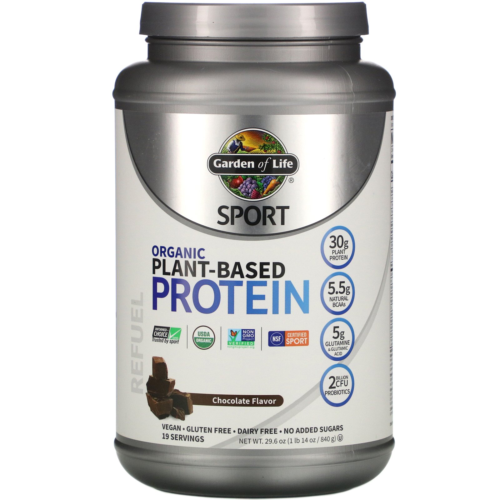 Garden Of Life Sport Organic Plant-Based Protein, Chocolate 1.85 lbs