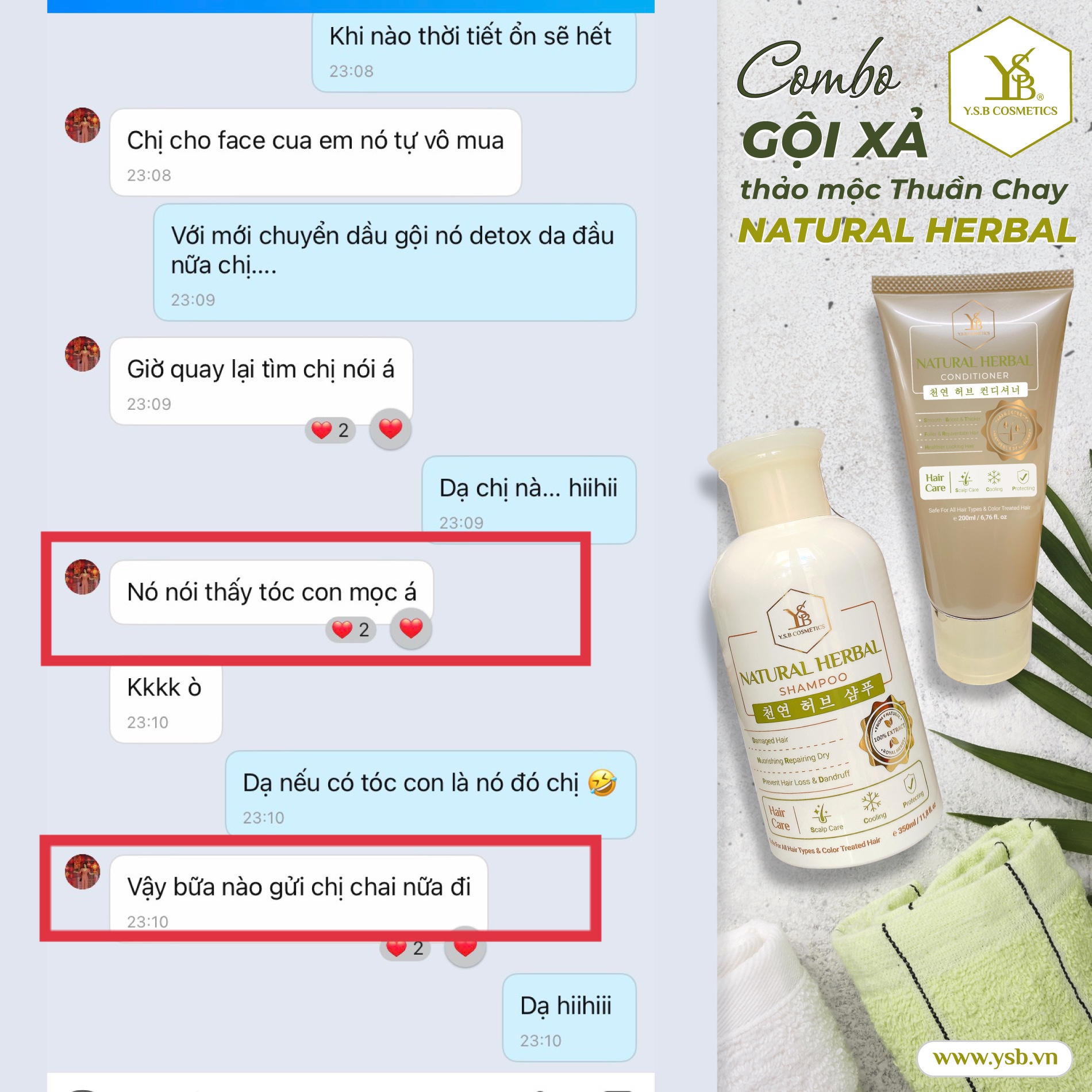 [HCM][YSB Cosmetics] Dầu gội đầu Thảo Mộc NATURAL HERBAL SHAMPOO