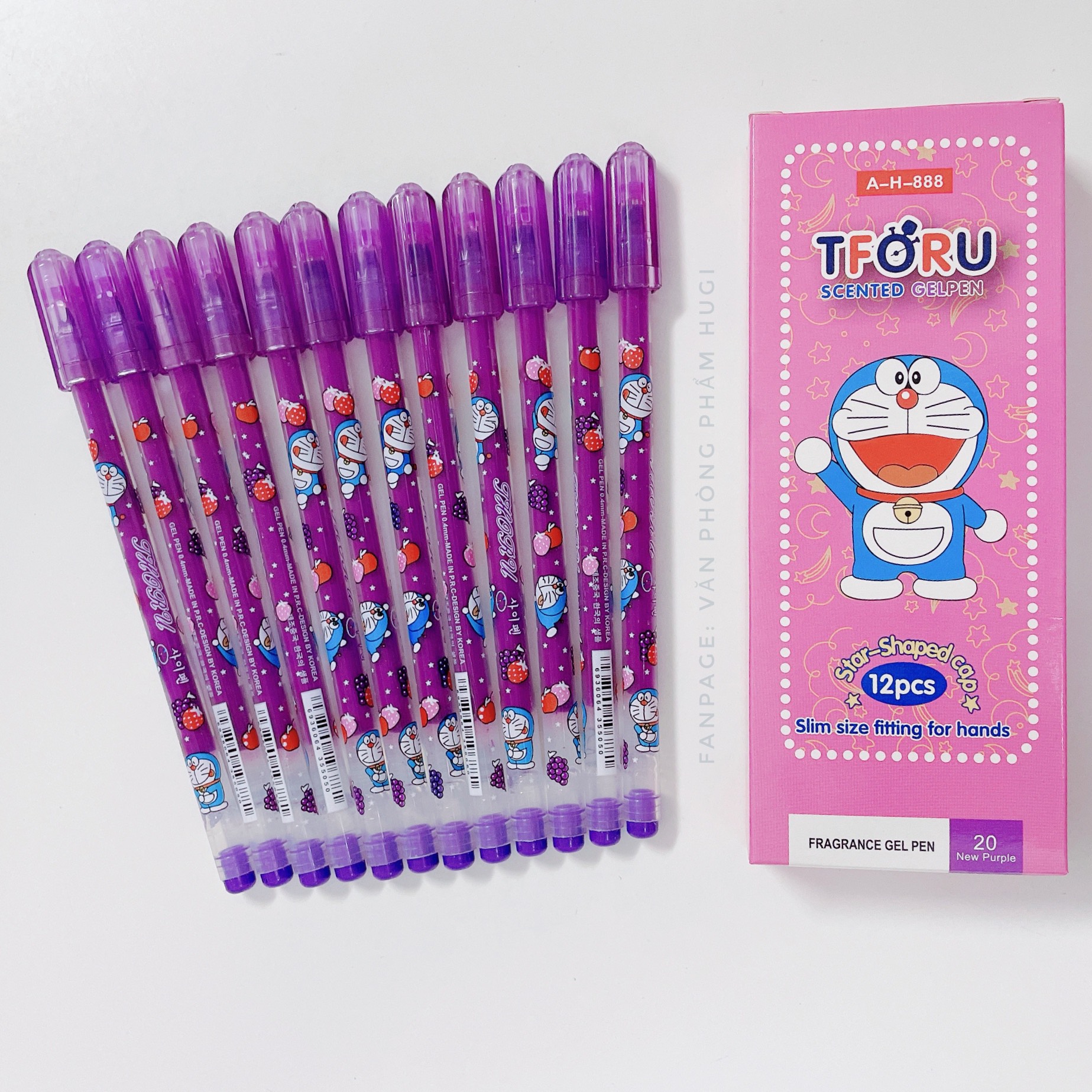 Hộp 12 cây bút gel nho Thoru nét nhỏ, mực đậm dành cho các em học sinh tiểu học