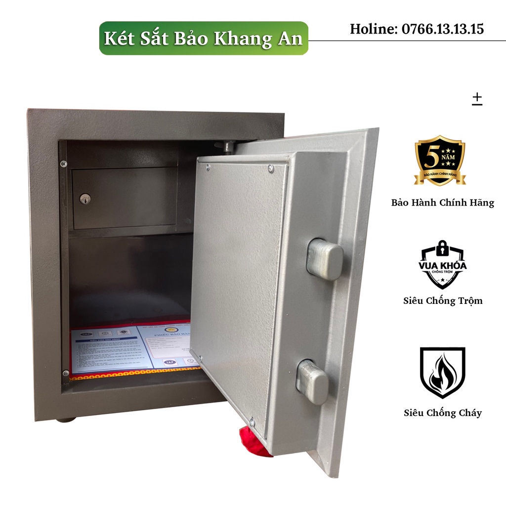 Két Sắt Việt Tiệp KD25 Xám <40KG>, Két Sắt Mini,