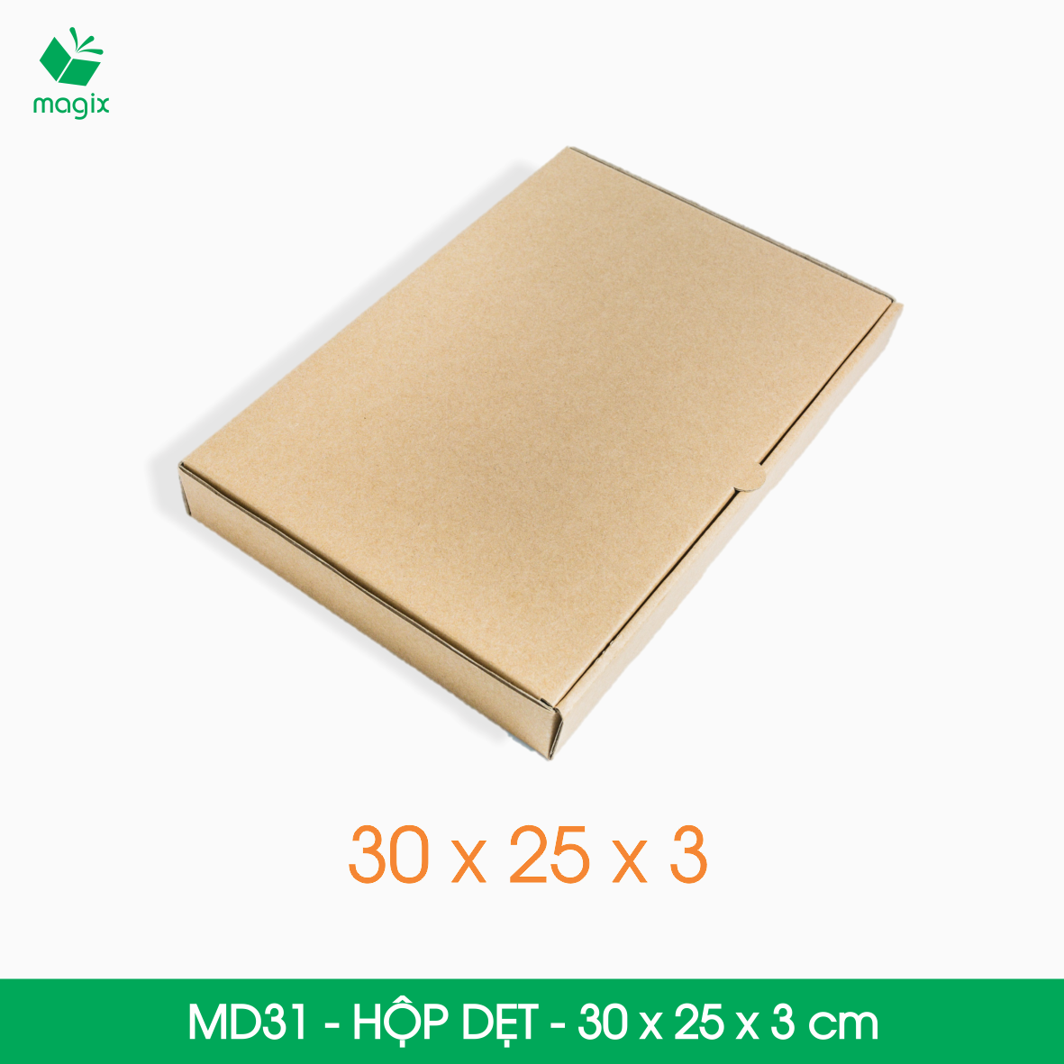 Md31 - 30x25x3 cm - 25 thùng hộp carton trơn đóng hàng