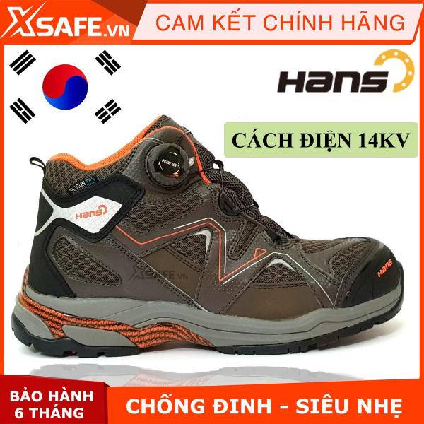 Giày bảo hộ lao động nam Hans HS78 Siêu nhẹ, cấu tạo phi kim, tiêu chuẩn KCS Hàn Quốc Giày công trình, nhà máy, sân bay cổ cao kiểu dáng thể thao  [CHÍNH HÃNG][XSAFE]