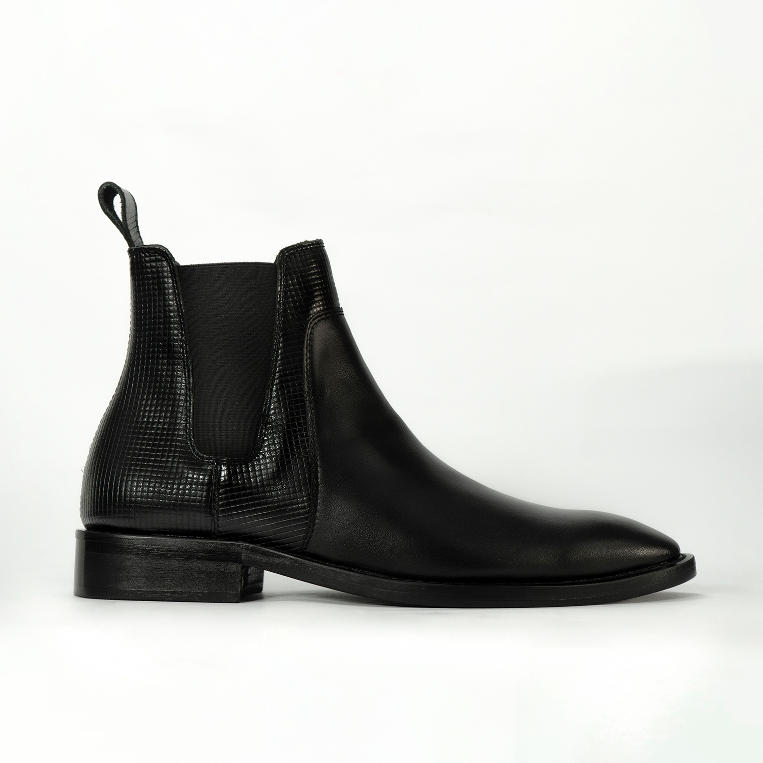 Chelsea booot Guza đế gỗ cao 3cm kiểu giày heel chelsea boot da bò nappa, Boot cao cổ wild walk tăng chiều cao