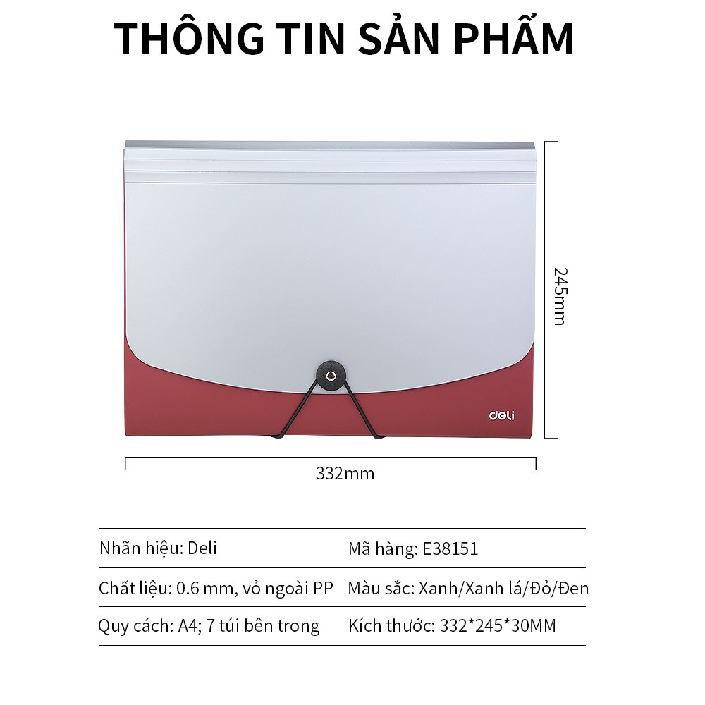 Cặp tài liệu 7 ngăn Deli 38151