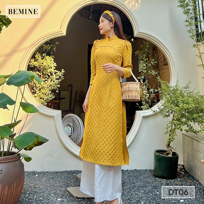 Set áo dài cách tân đính nút ngọc BEMINE DT06