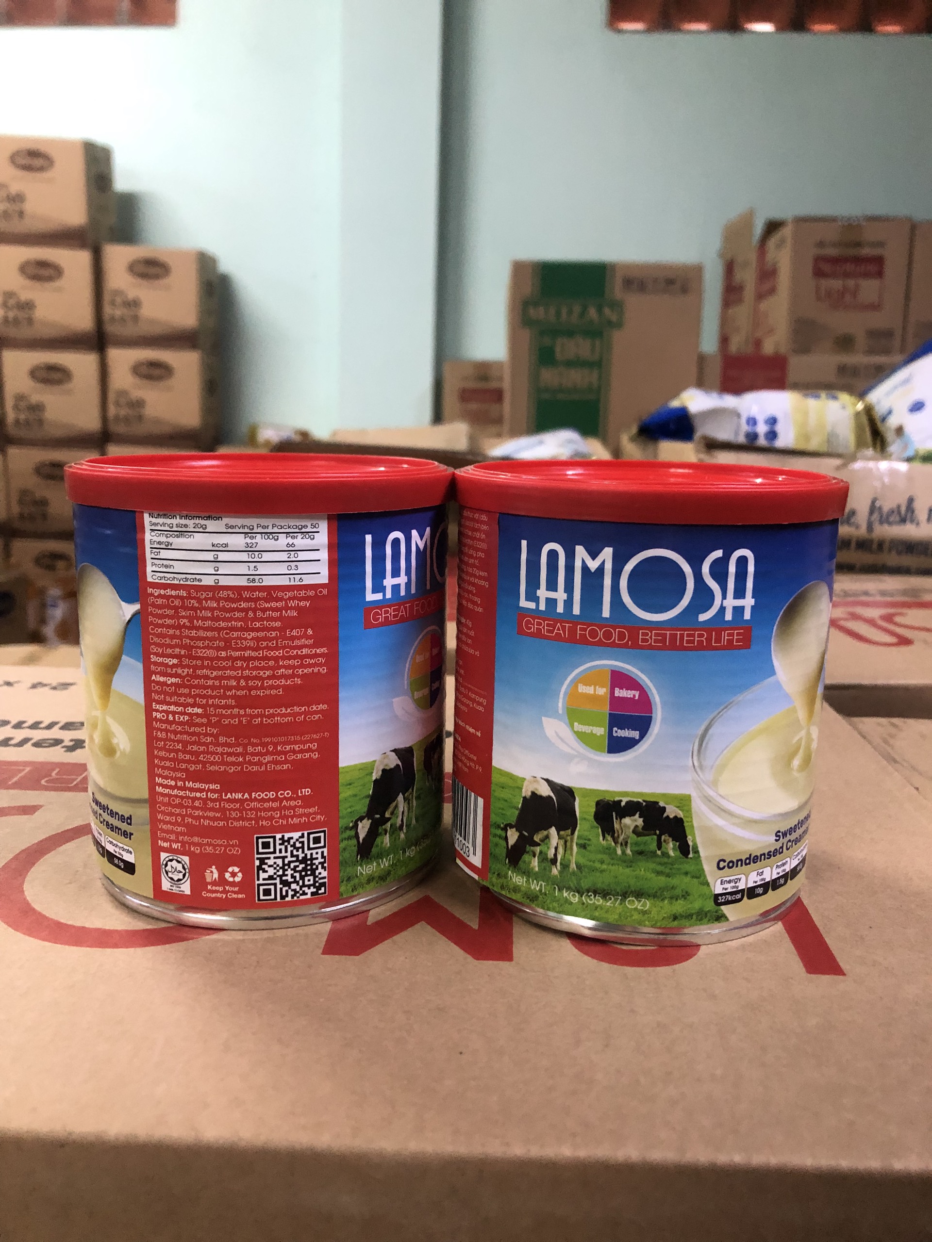 [Combo 4 Lon] Sữa Đặc Có Đường Cao Cấp LAMOSA - Lon 1Kg