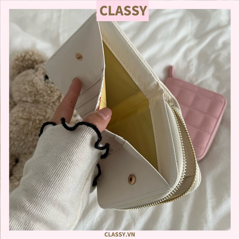 Classy Ví nữ ngắn mini cầm tay da PU cao cấp T1165