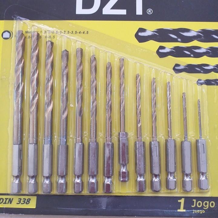 Bộ 13 mũi khoan sắt chuôi lục giác phủ titanium