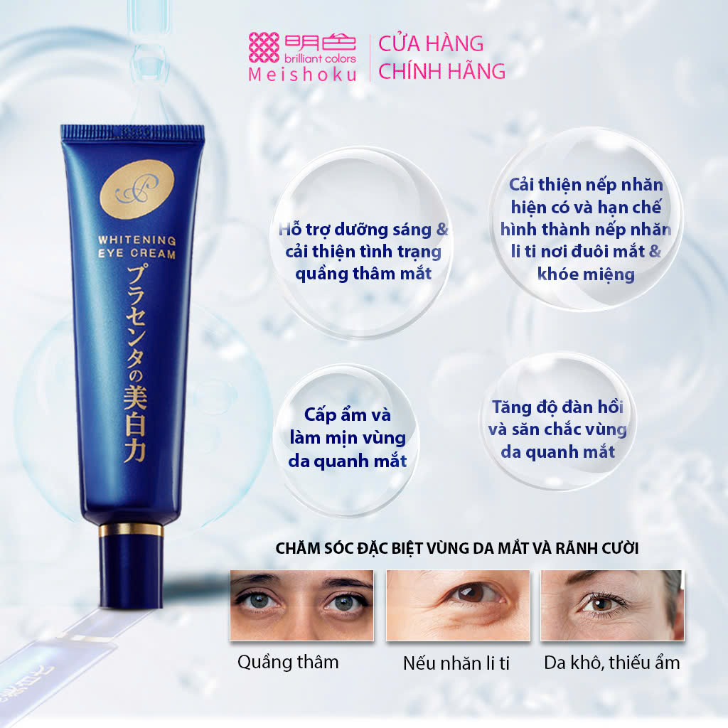 Kem Mắt Cải Thiện Thâm Mắt MEISHOKU Placewhiter 30g