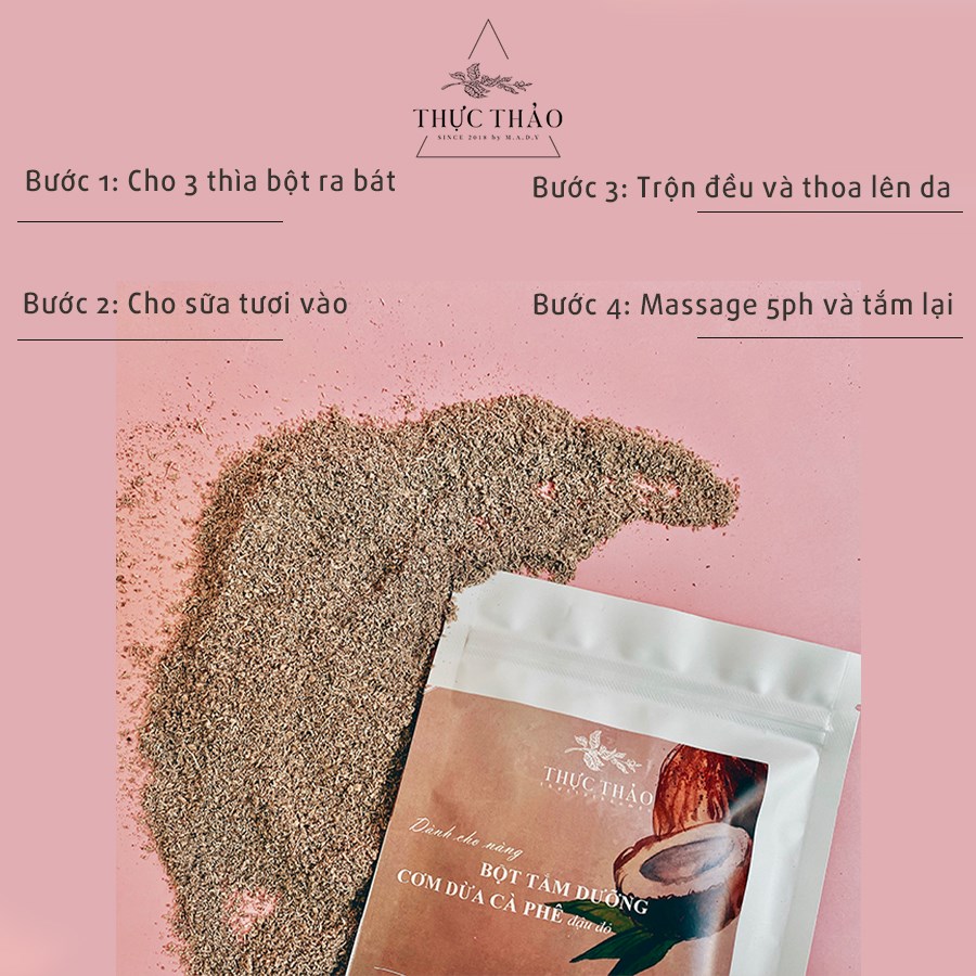 BỘT TẮM DƯỠNG CƠM DỪA CÀ PHÊ ĐẬU ĐỎ