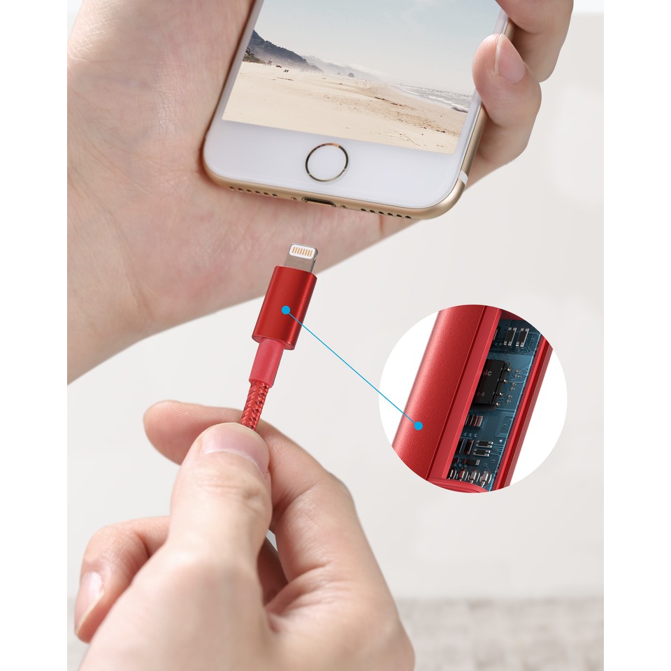 Cáp Lightning ANKER A8153 dài 1.8m chất liệu dây dù siêu bền