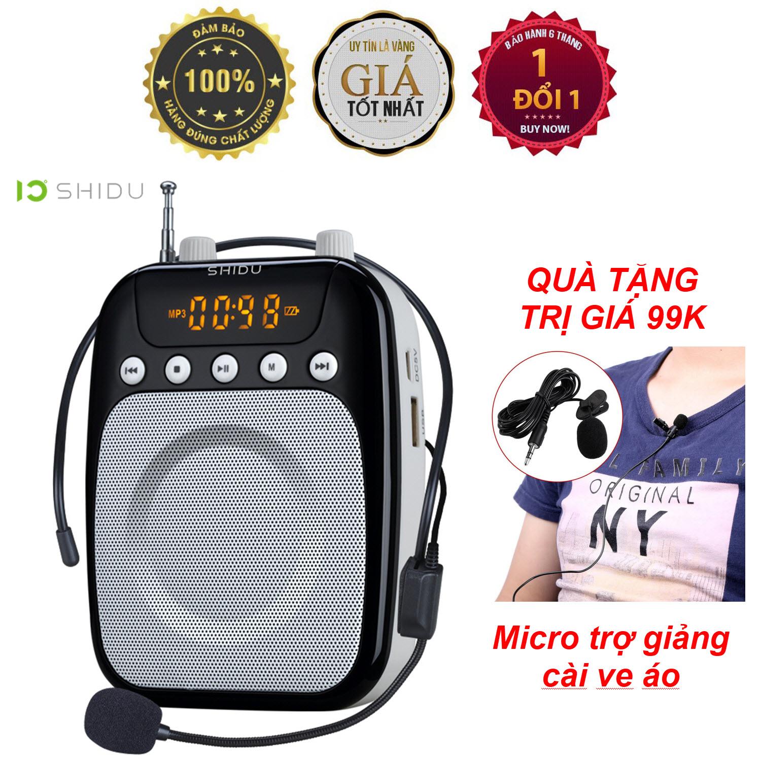 Tặng Micro cài ve áo có dây trị giá 99K - Máy trợ giảng có dây SHIDU SD-S358 [Công ty phân phối chính thức] - Bảo hành 12 tháng - Hỗ trợ nghe đài FM - Tích hợp cổng USB Nghe nhạc MP3