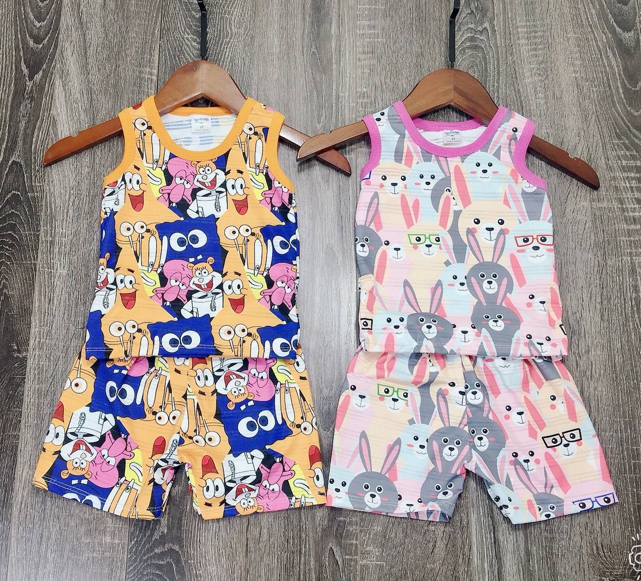 [6-16KG] COMBO 4 BỘ BA LỖ MẶC HÈ CHO BÉ TRAI BÉ GÁI