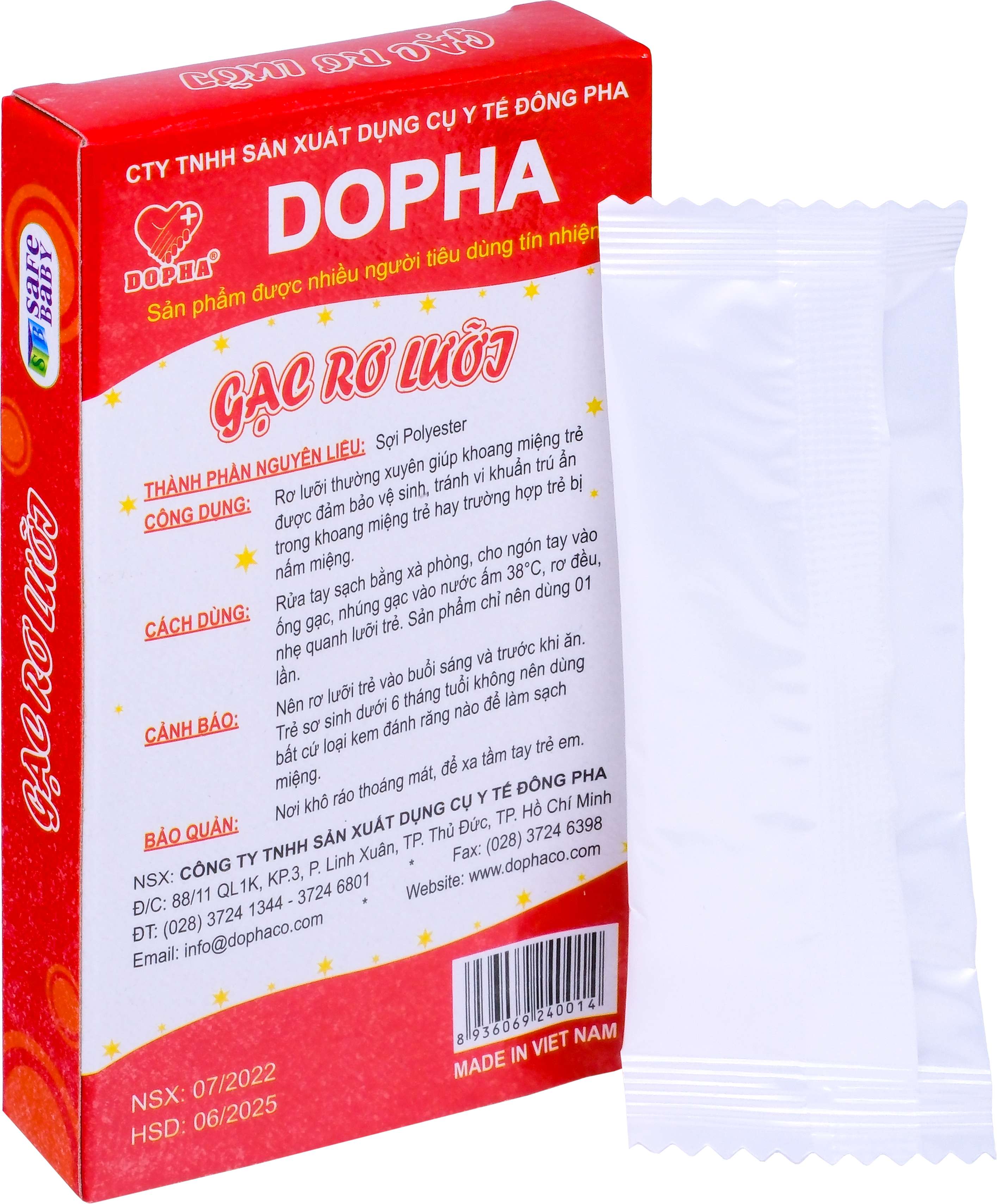 Combo 10 Boxes of Dong Pha Newborn Baby Tongue Swabs, 1 Box of 5 Pieces