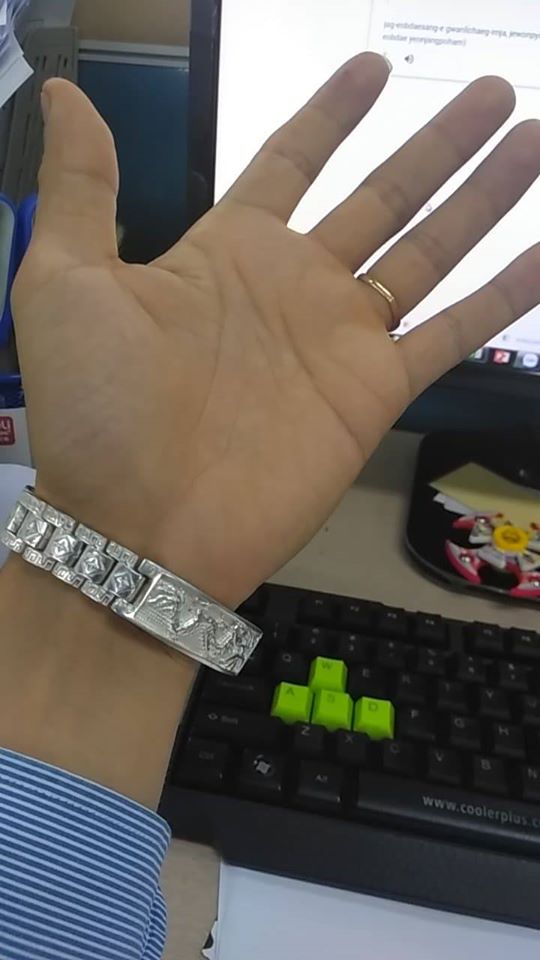 Lắc tay nam bạc hình rồng 13 chỉ