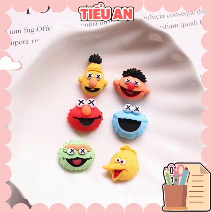 Charm (C149) slime/ Dụng Cụ Charm Trang Trí [Ko Keo & Nút] Hình Cookie Monster