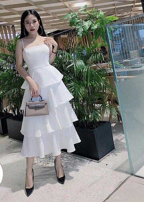 Maxi trắng 4 tầng