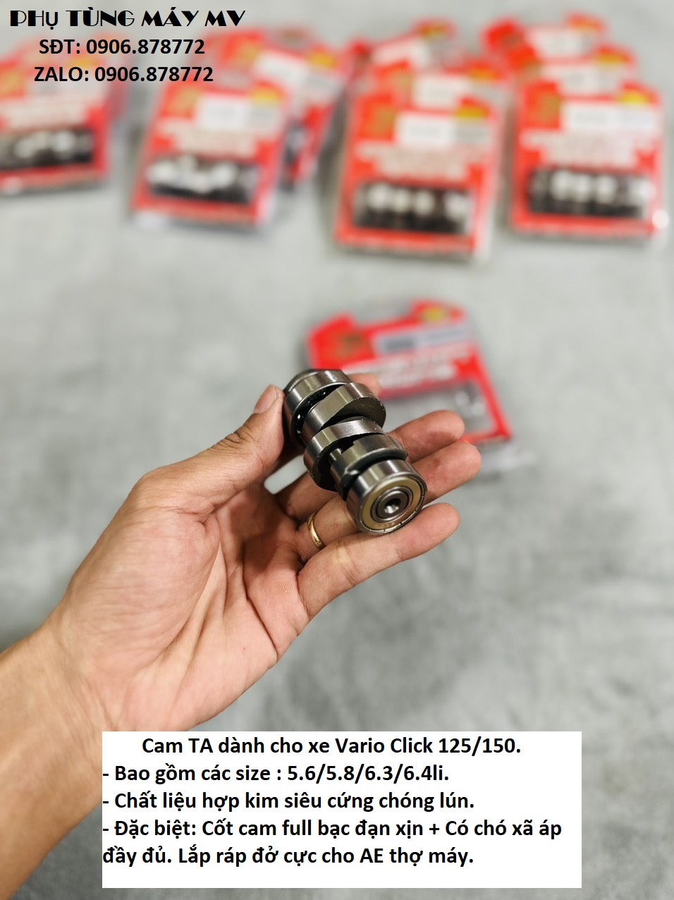 Cam TA size 5.6/5.8/6.3/6.4li dành cho xe Vario Click