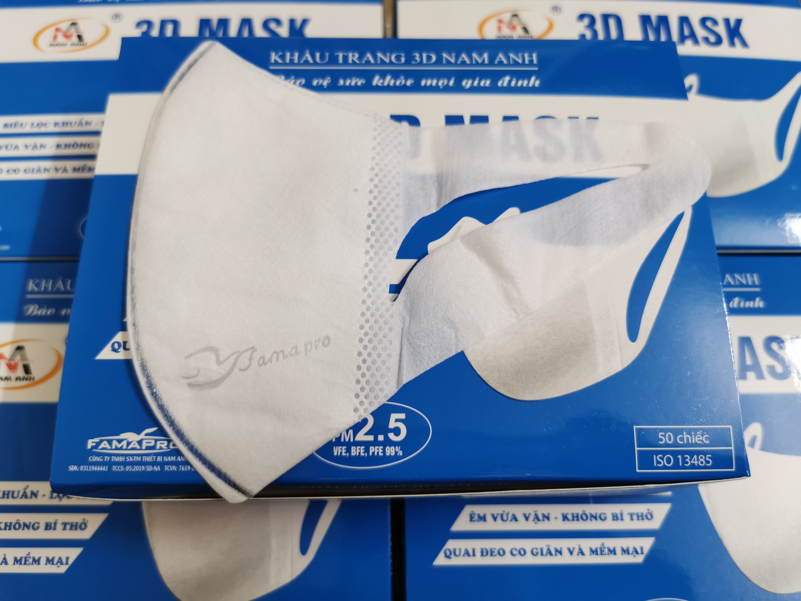 [ CHÍNH HÃNG ] Khẩu Trang 3D MASK Nam Anh công nghệ Nhật Bản ( 50 cái / Hộp ) mầu TRẮNG