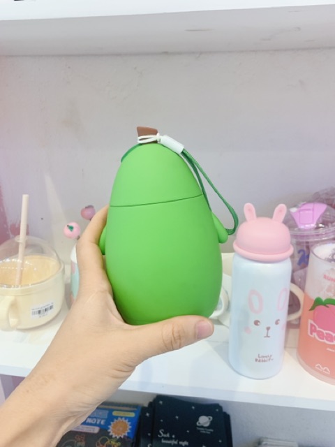 Bình đựng nước quả bơ cute bình giữ nhiệt bơ