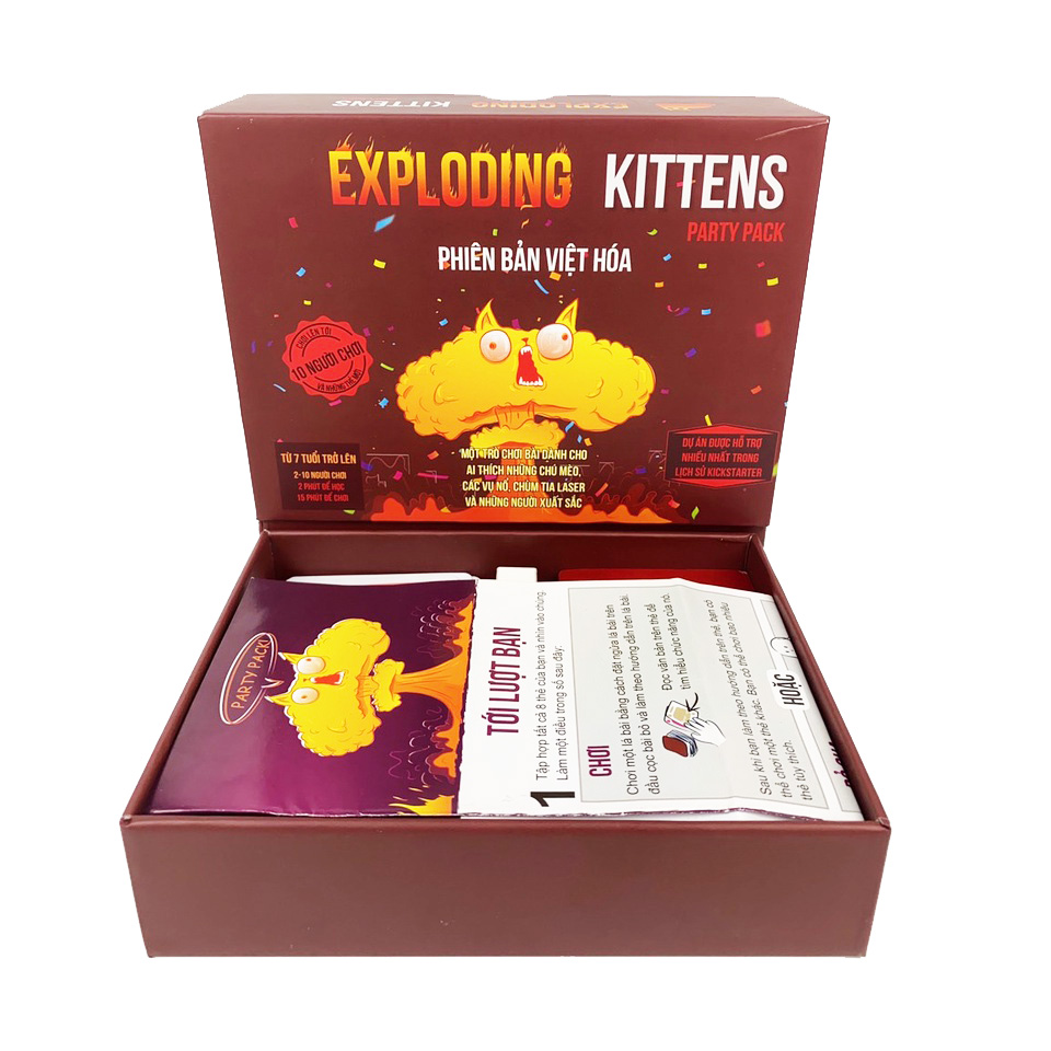 Board game Mèo Nổ cảm tử Exploding Kittens Party Pack Việt Hóa