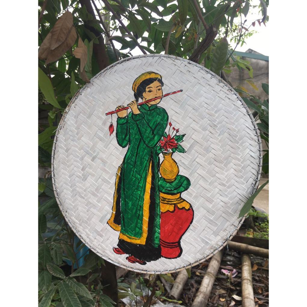 Mẹt tre vẽ tranh đông hồ trang trí