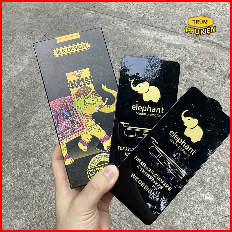 Kính cường lực WK Elephant ,con Voi chính hãng dành cho Samsung A10 A11 A12 A20 A30 A30s A31 A32 A50 A50s A51 A70 A71 A80 A90