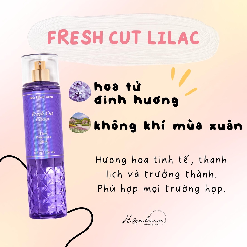 [Tổng hợp 30ML] BODY MIST Bath & Body Works - Xịt thơm cơ thể nhiều mùi