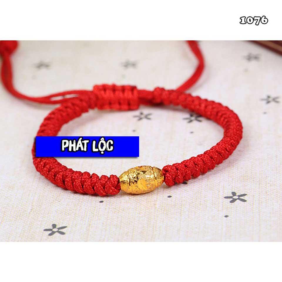 Vòng Chỉ Đỏ May Mắn Mix Hạt Xi Vàng Ah1076