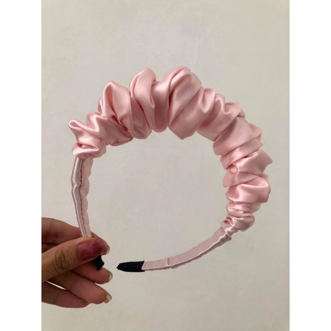 Băng đô cài tóc lụa satin bóng,bờm tóc phong cách Hàn Quốc cho Nữ, Bé Gái