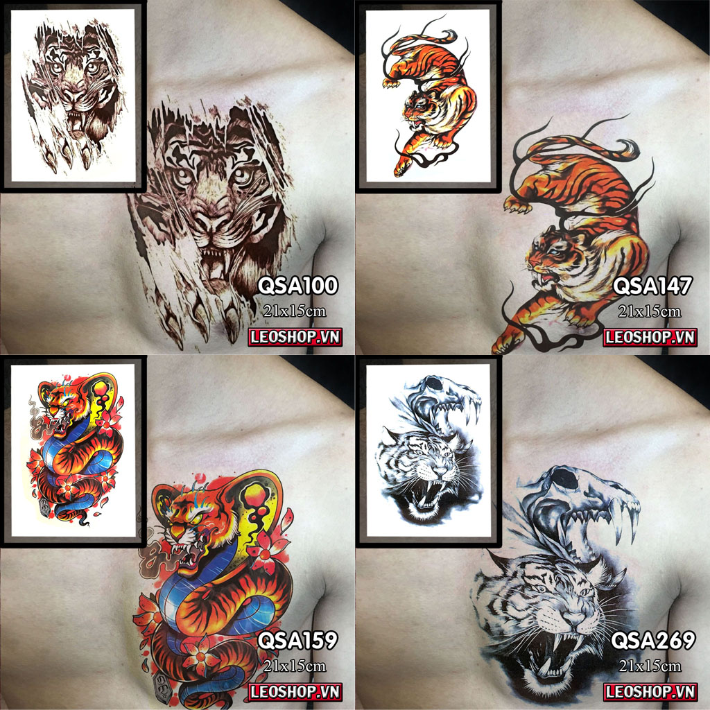 Tattoo stickers Tiger (21x15cm)