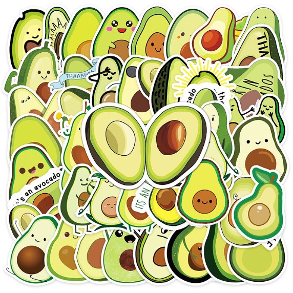 Sticker dán mũ bảo hiểm chống nước hình trái bơ cute, dễ thương - DB.135