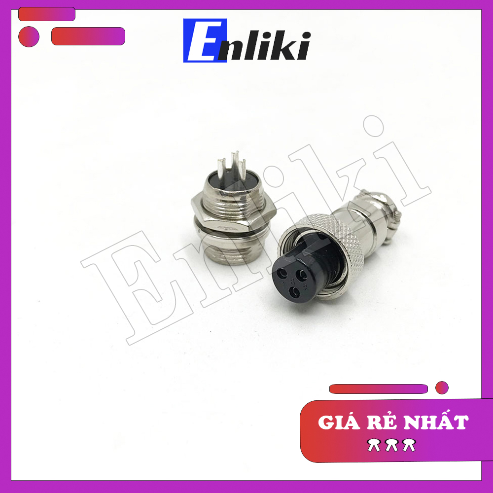 Cặp Giắc GX12-3P 3 Chân (Đực + Cái)
